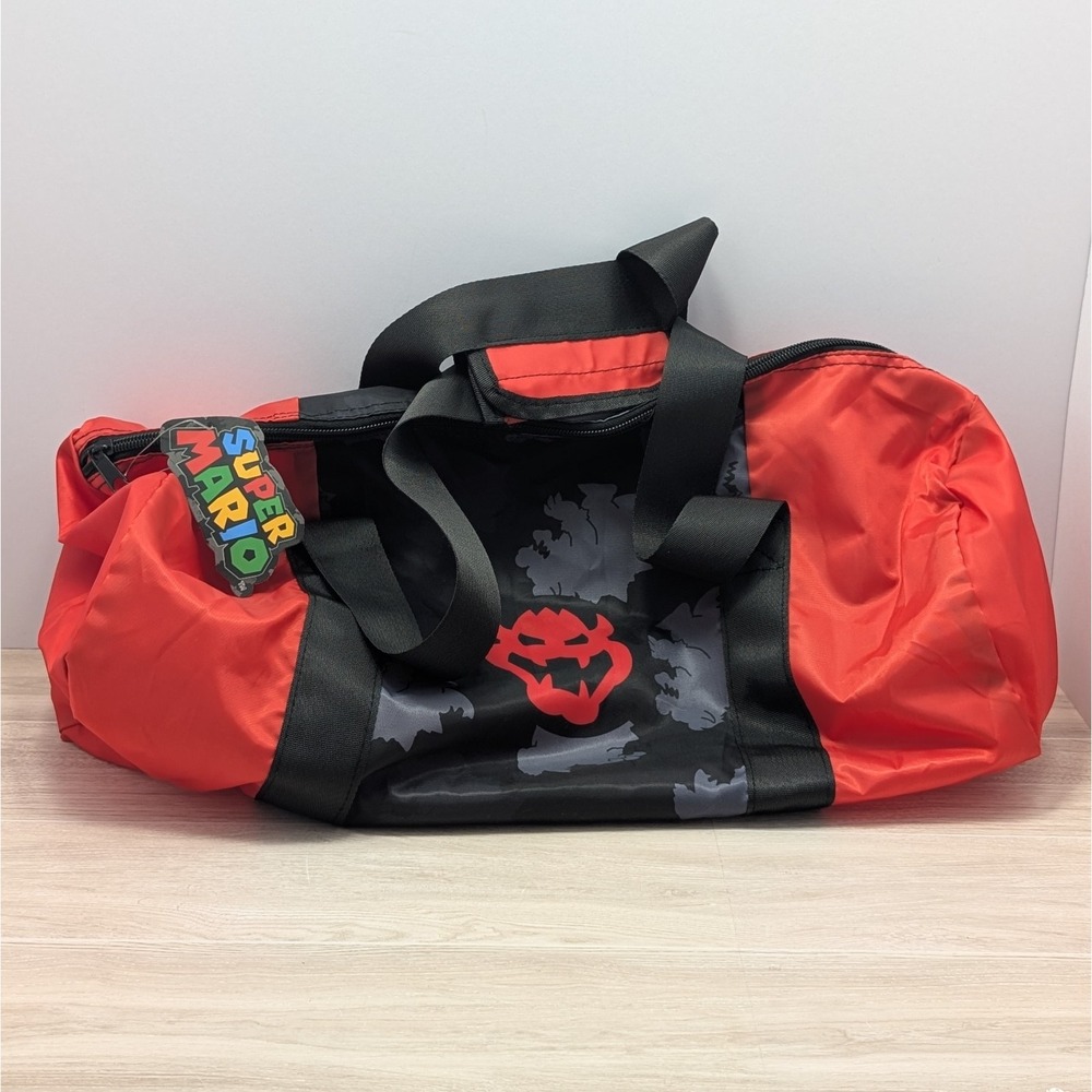 Super Mario Duffel Bag Red Black Bowser Logo Nintendo CultureFly 2021 New